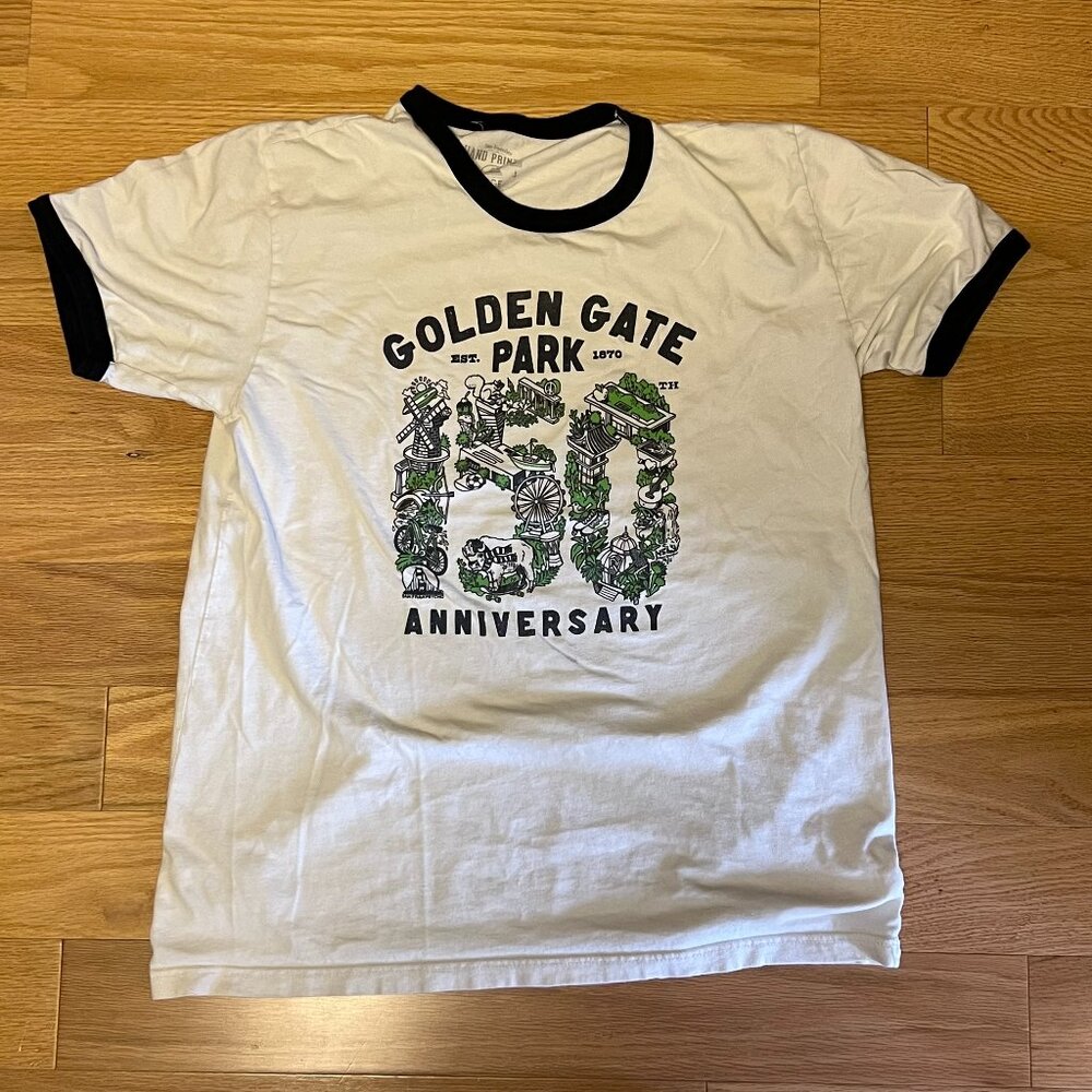 San Franpsycho - Golden Gate Park 150th Anniversary Ringer T-shirt (Large)